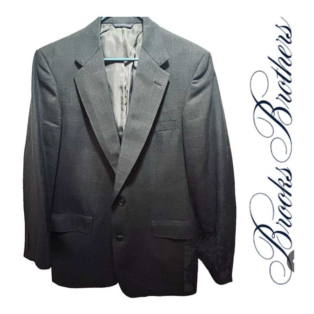 BROOKS BROTHERS 100% WOOL Sports Coat - Sz 42L Window Pane blazer - Suit Jacket